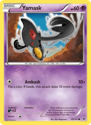Yamask #45 · Noble Victories Pokémon card