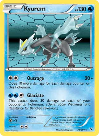 Kyurem #34 · Noble Victories Pokémon card