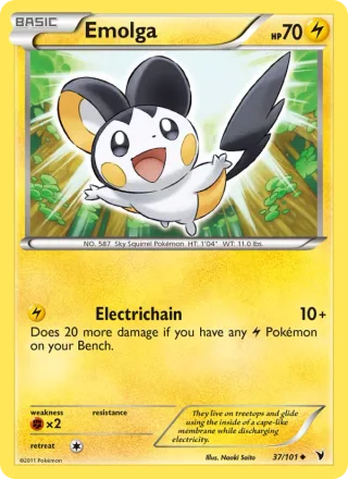 Emolga #37 · Noble Victories Pokémon card