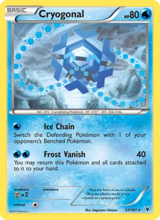 Cryogonal #33 · Noble Victories Pokémon card
