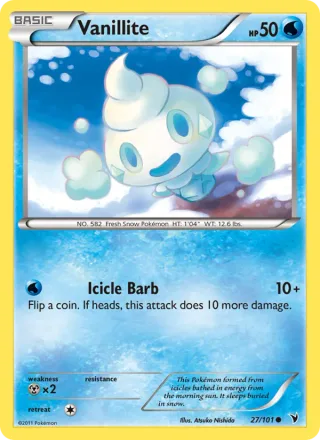 Vanillite #27 · Noble Victories Pokémon card