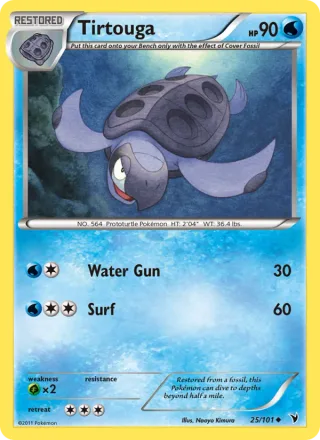 Tirtouga #25 · Noble Victories Pokémon card