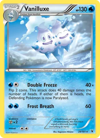 Vanilluxe #29 · Noble Victories Pokémon card