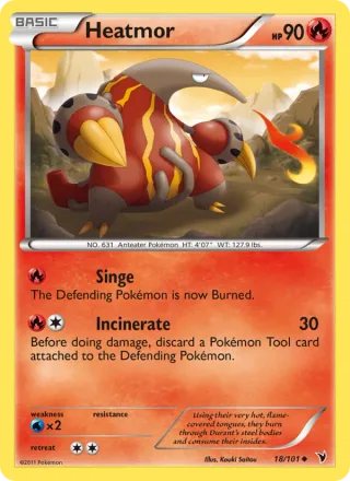 Heatmor #18 · Noble Victories Pokémon card