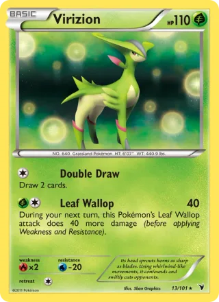 Virizion #13 · Noble Victories Pokémon card