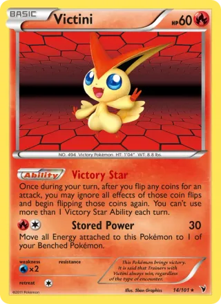 Victini #14 · Noble Victories Pokémon card