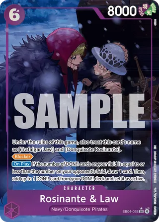 Rosinante & Law (Alternate Art) #EB04-038-alternate-art · The Azure Sea's Seven One Piece card