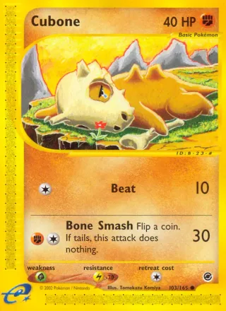 Cubone #103 · Expedition Base Set Pokémon card
