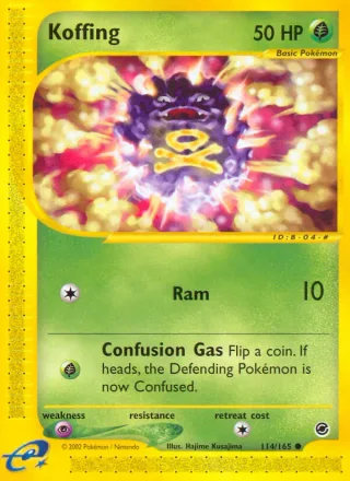 Koffing #114 · Expedition Base Set Pokémon card
