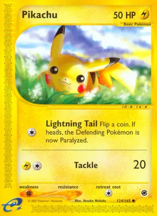 Pikachu #124 · Expedition Base Set Pokémon card