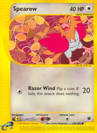 Spearow #130 · Expedition Base Set Pokémon card