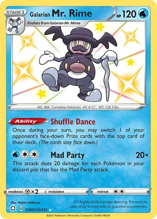 Galarian Mr. Rime #SV021 · Shining Fates Shiny Vault Pokémon card