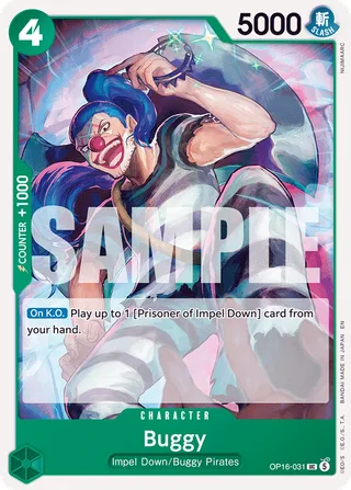 Buggy #OP16-031 · The Time of Battle Release Event Cards One Piece card