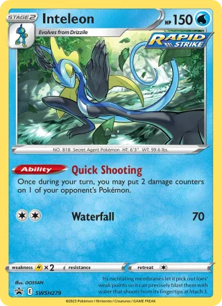 Inteleon #SWSH279 · SWSH Black Star Promos Pokémon card