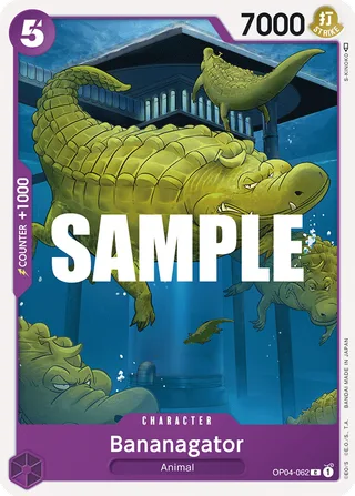 Bananagator #OP04-062 · Kingdoms of Intrigue Pre-Release Cards One Piece card
