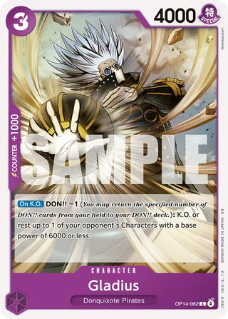 Gladius #OP14-062 · The Azure Sea's Seven One Piece card