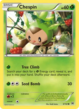 Chespin #9 · BREAKthrough Pokémon card