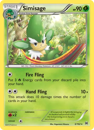 Simisage #6 · BREAKthrough Pokémon card