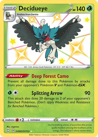 Decidueye #SV003 · Shining Fates Shiny Vault Pokémon card