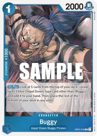 Buggy #OP02-058 · Paramount War One Piece card