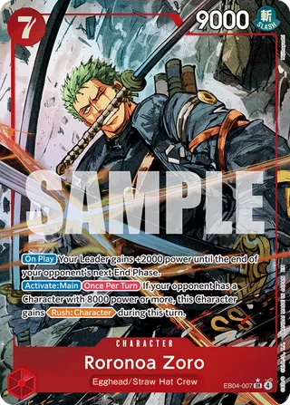 Roronoa Zoro (Alternate Art) #EB04-007-alternate-art · Adventure on Kami's Island One Piece card