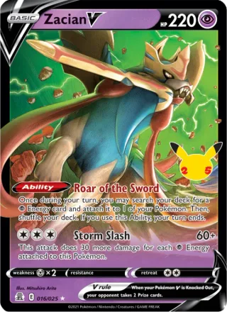 Zacian V #16 · Celebrations Pokémon card