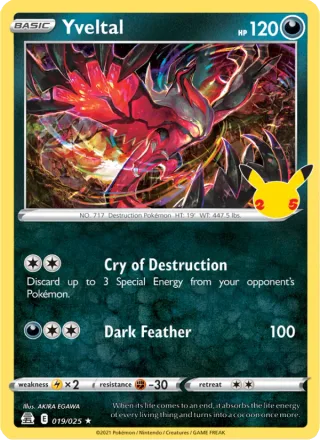Yveltal #19 · Celebrations Pokémon card