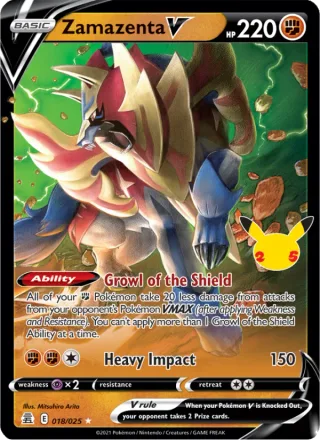 Zamazenta V #18 · Celebrations Pokémon card