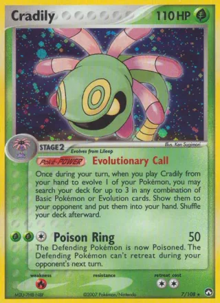 Cradily #7 · Power Keepers Pokémon card