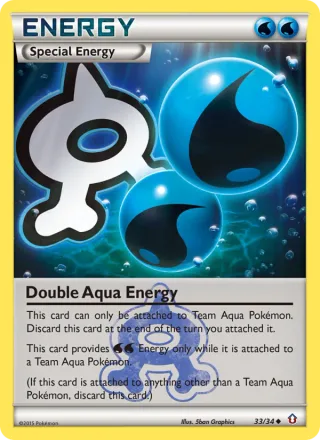 Double Aqua Energy #33 · Double Crisis Pokémon card