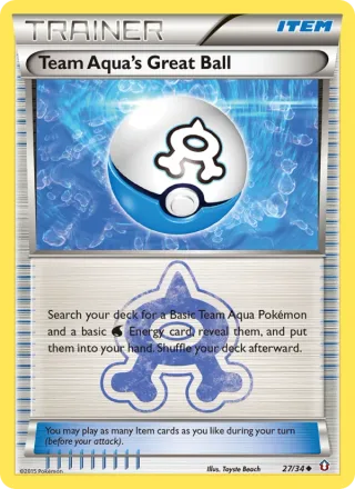 Team Aqua's Great Ball #27 · Double Crisis Pokémon card