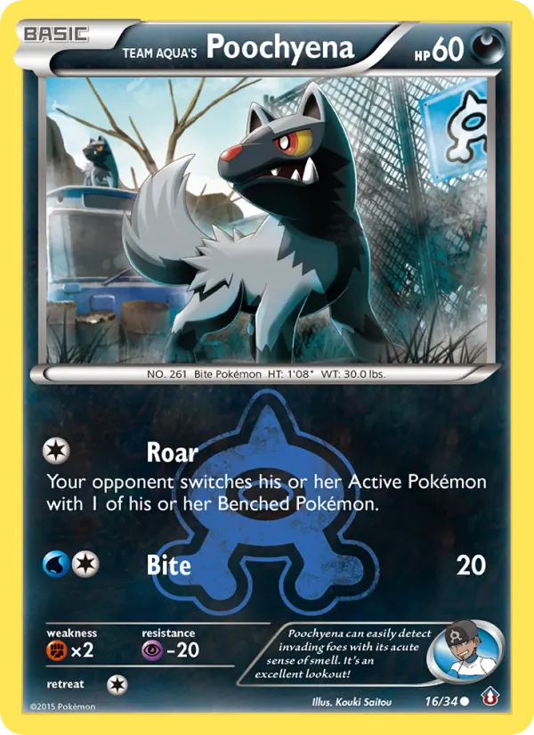 Team Aqua's Poochyena full card art