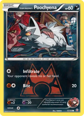 Team Magma's Poochyena #17 · Double Crisis Pokémon card