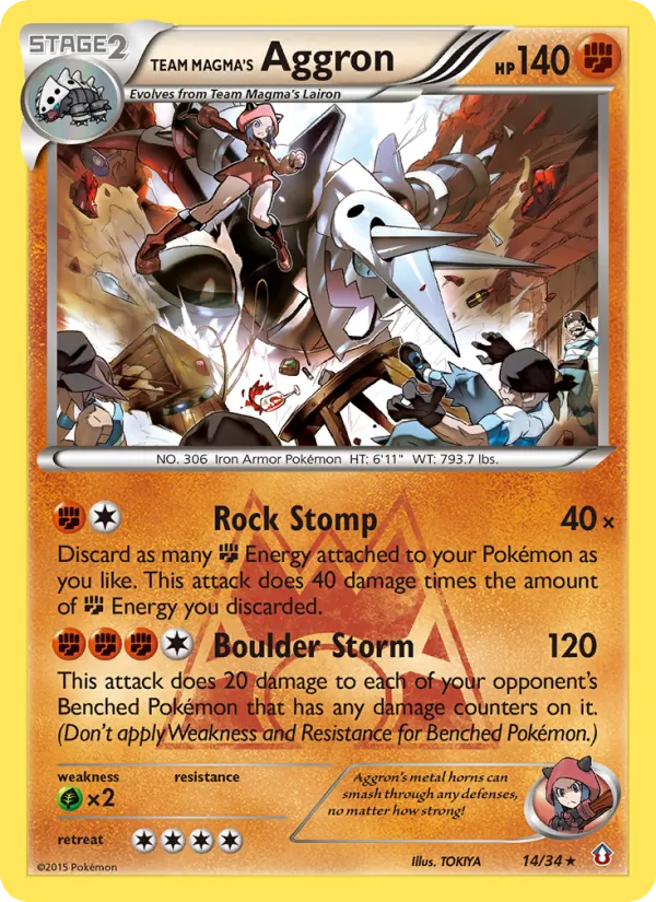 Team Magma's Aggron full card art