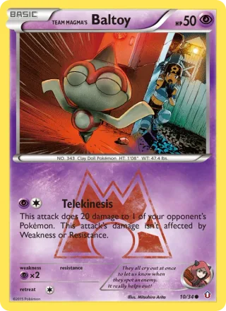 Team Magma's Baltoy #10 · Double Crisis Pokémon card