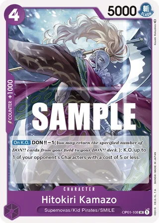 Hitokiri Kamazo #OP01-108 · Romance Dawn One Piece card