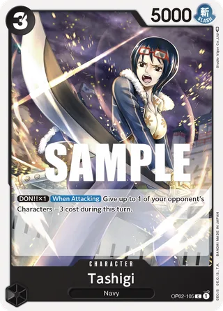 Tashigi #OP02-105 · Paramount War Pre-Release Cards One Piece card