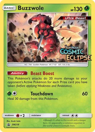 Buzzwole #SM218 · SM Black Star Promos Pokémon card