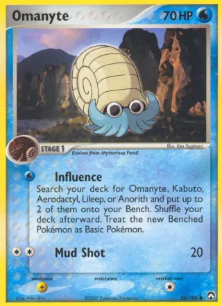 Omanyte #56 · Power Keepers Pokémon card