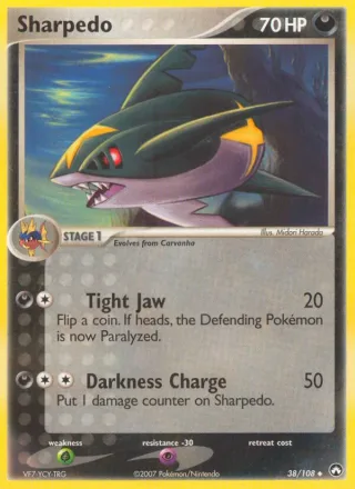 Sharpedo #38 · Power Keepers Pokémon card