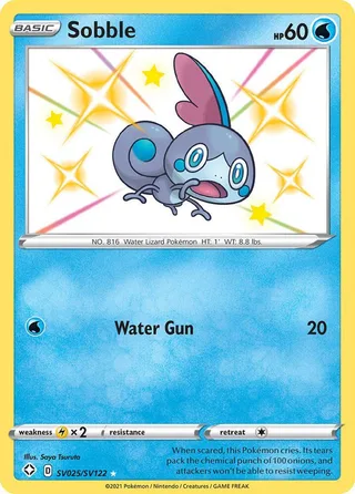 Sobble #SV025 · Shining Fates Shiny Vault Pokémon card