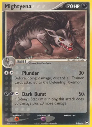 Mightyena #18 · Power Keepers Pokémon card