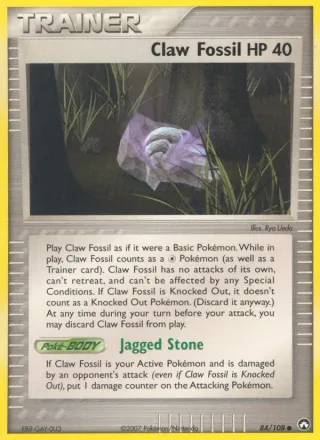 Claw Fossil #84 · Power Keepers Pokémon card