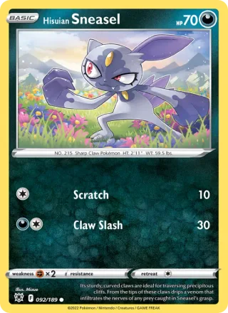 Hisuian Sneasel #092 · Astral Radiance Pokémon card