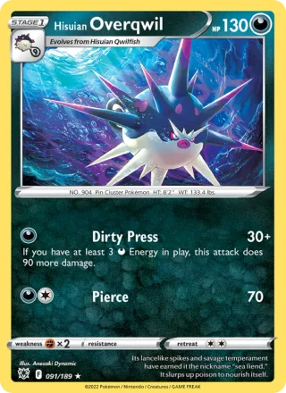 Hisuian Overqwil #091 · Astral Radiance Pokémon card