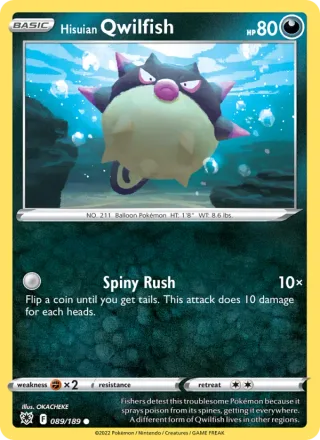 Hisuian Qwilfish #089 · Astral Radiance Pokémon card