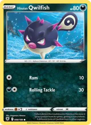 Hisuian Qwilfish #088 · Astral Radiance Pokémon card