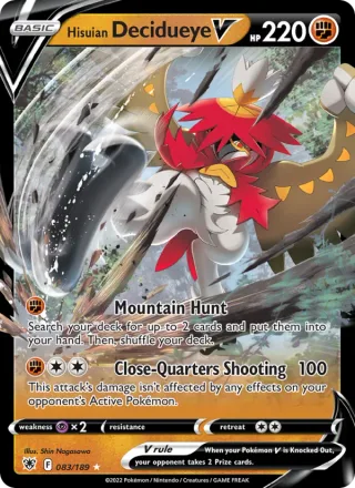 Hisuian Decidueye V #083 · Astral Radiance Pokémon card