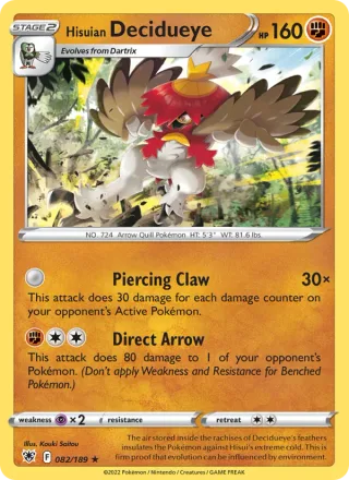 Hisuian Decidueye #082 · Astral Radiance Pokémon card