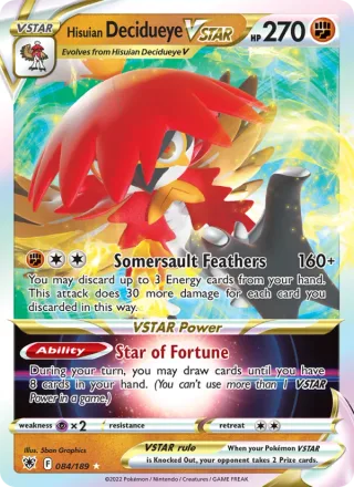 Hisuian Decidueye VSTAR #084 · Astral Radiance Pokémon card